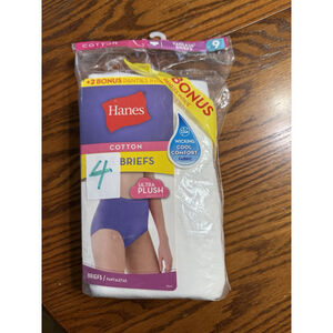 Hanes Women’s Briefs White Size 9 Set Of 4 New